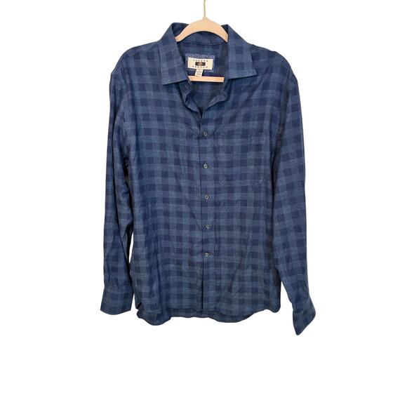 Joseph Abboud Cashmere Blend Plaid Button Down Shirt L Trucker Farmer Gorpcore - Picture 1 of 3